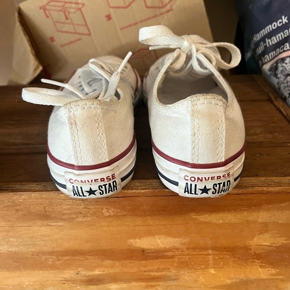 Converse Kids White Sneakers with Red Trim - Picture 2 of 5
